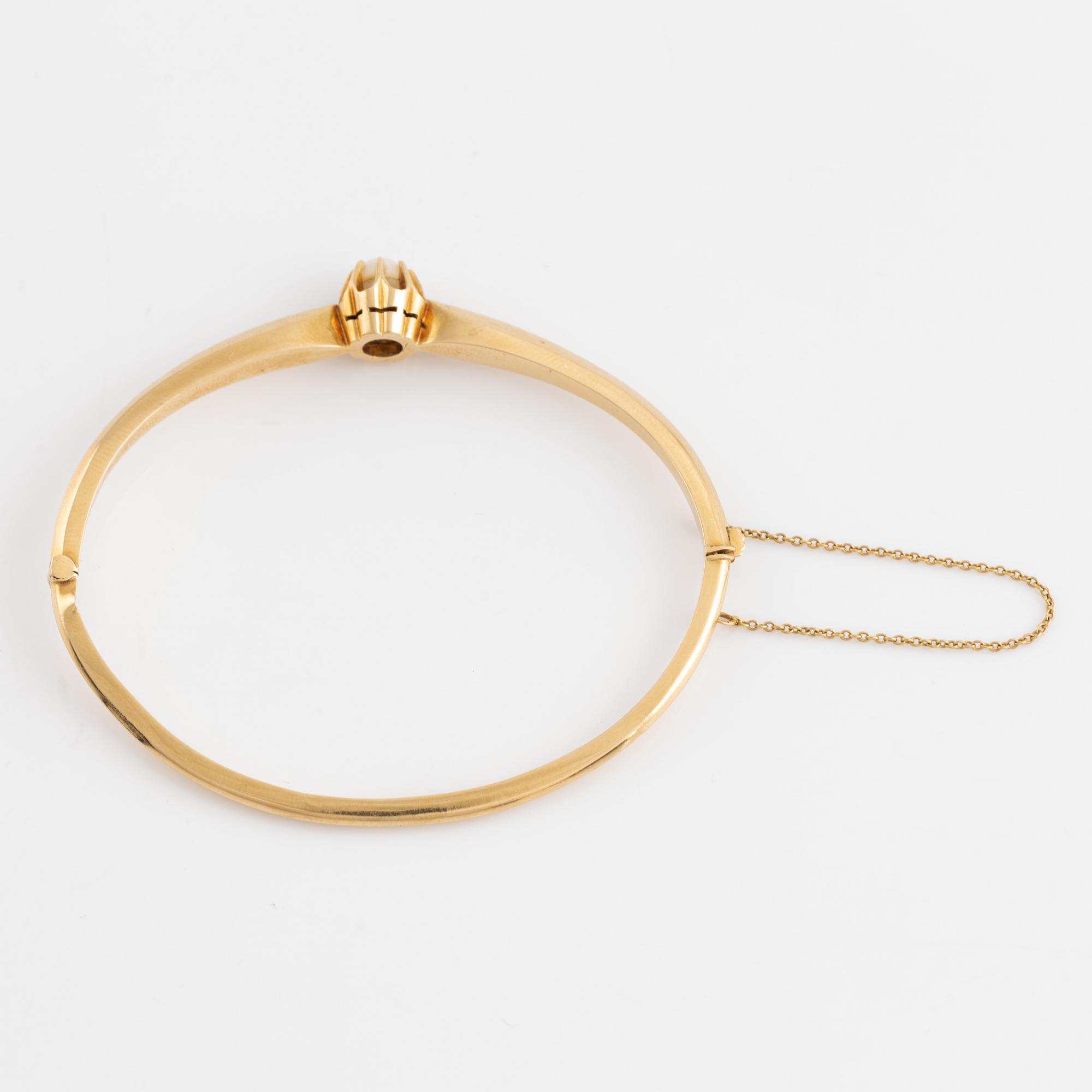 Armband guld, stelt med pärlemor.