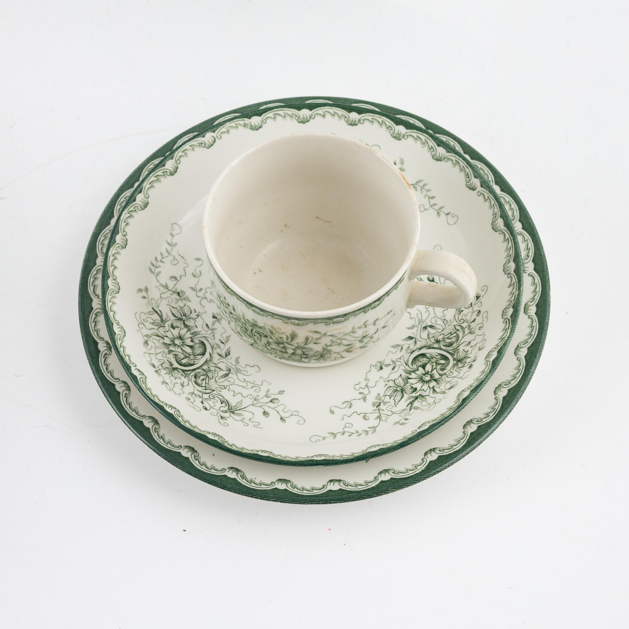 Matservis, "Grön Anna", 100 dlr, Rörstrand, 1900-talets senare del.