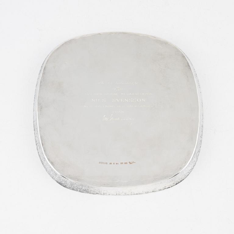 Ray Urban, a sterling silver tray, Stockholm 1980.