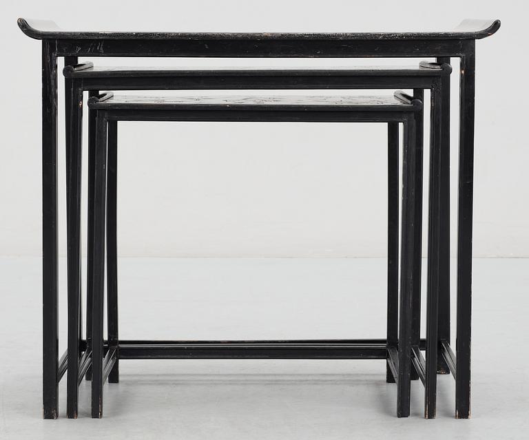 A Nils Fougstedt & Björn Trägårdh set of tables by Svenskt Tenn 1930.