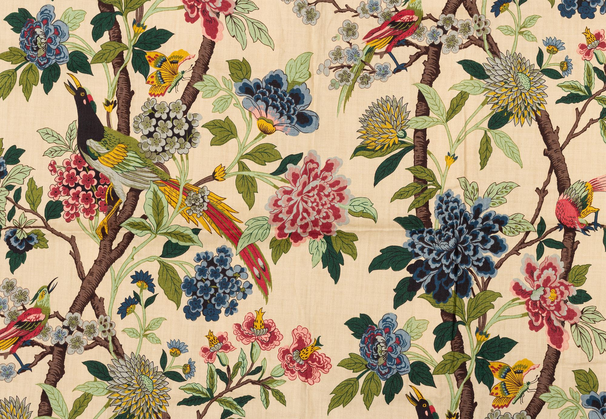 Three "Hydrangea" curtain lengths from GP & J Baker.