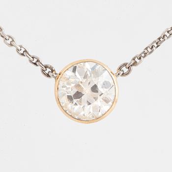 Old-cut 2 ct diamond necklace.