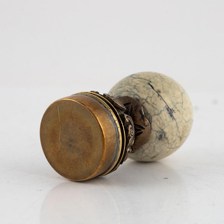 A Chinese hat finial / mandarin insignia, late Qing dynasty, 19th century.