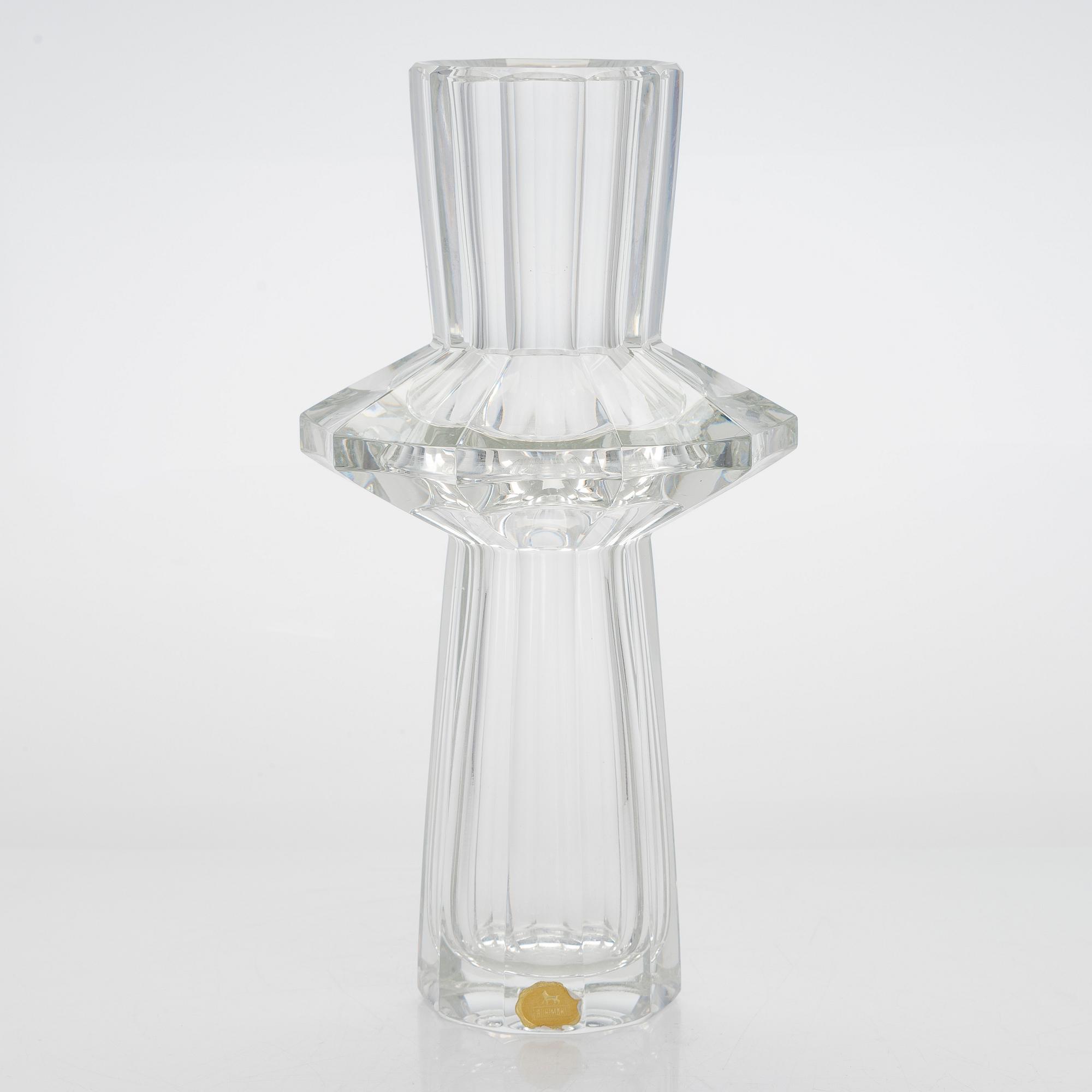 Aimo Okkolin, vas, "Fyr", signerad Aimo Okkolin, Riihimäen Lasi Oy.