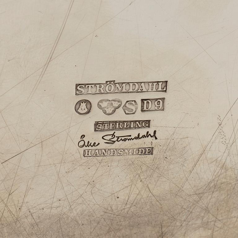 ÅKE STRÖMDAHL, a sterling silver tray from Hugo Strömdahl AB, Stockholm, 1954.