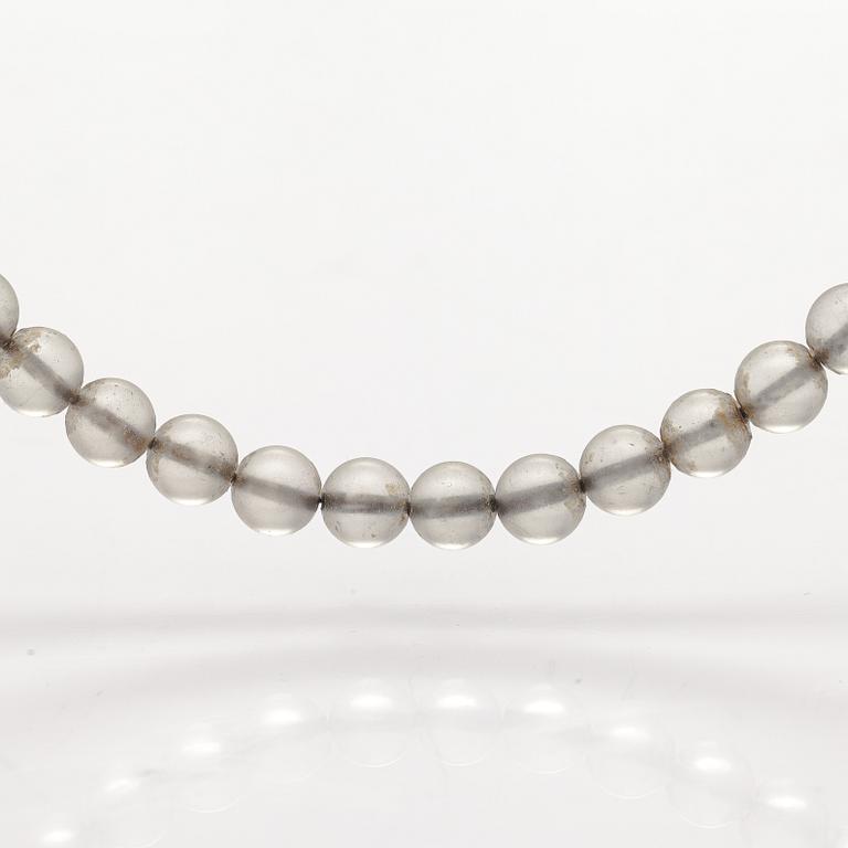 Ole Lynggaard, Three pearl collier without lock, hematite, rock crystal and goldstone. Denmark.
