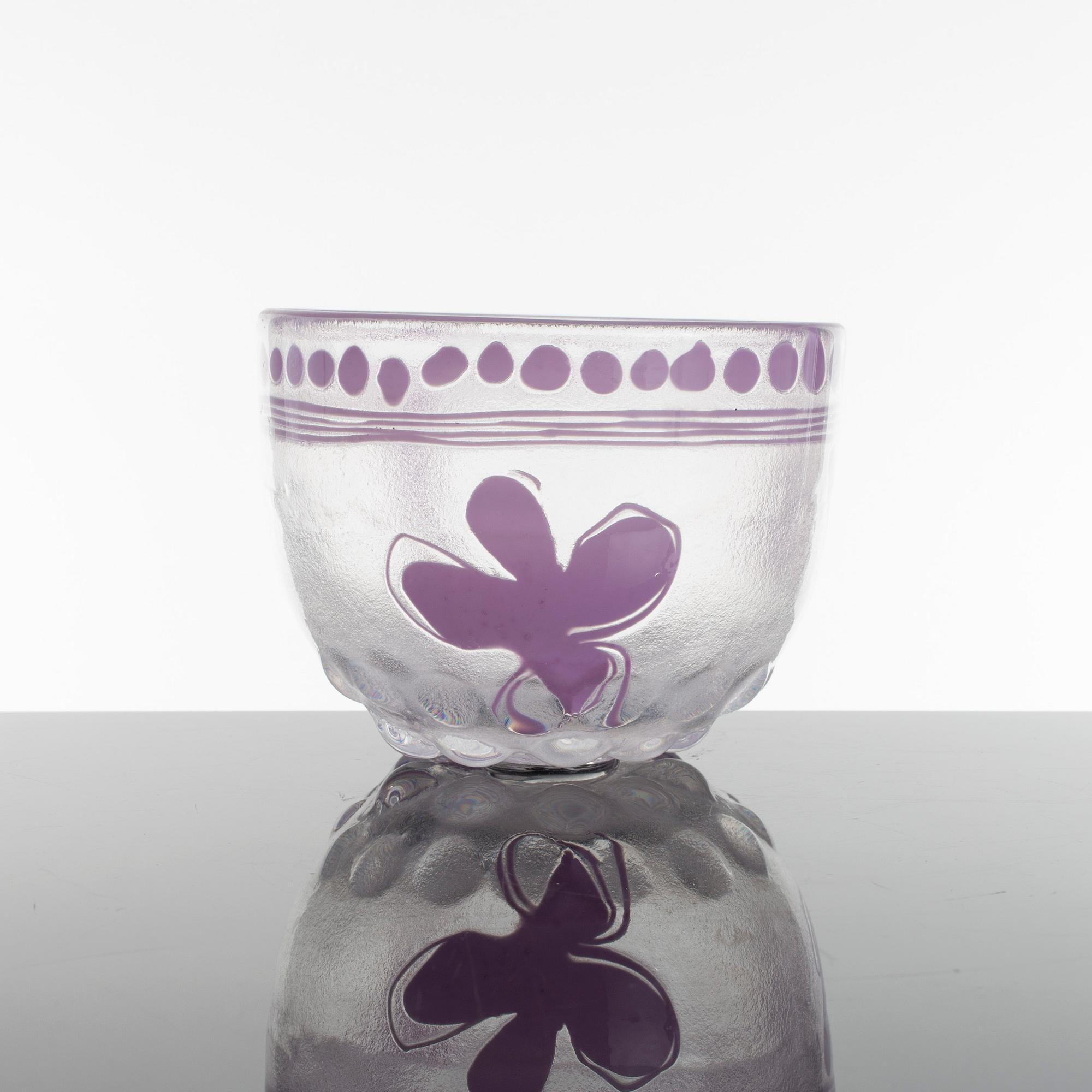 BERTIL VALLIEN, skål, glas, unik, Boda Åfors.