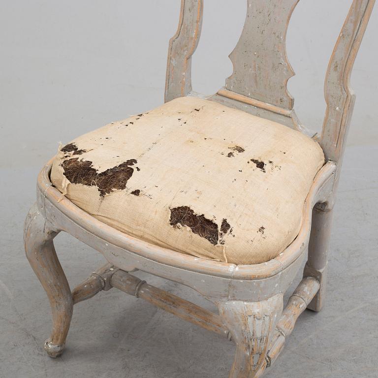 A mid 18th century rococo chair.