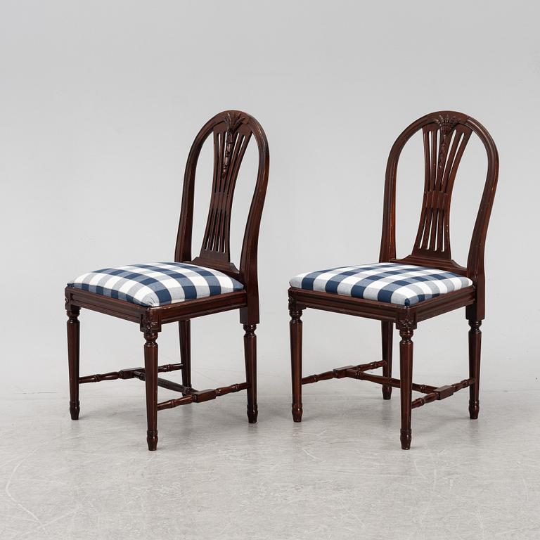 Stolar, 8 st, gustaviansk stil, 1900-talets andra hälft.