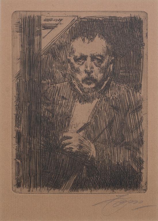 Anders Zorn, a sigend etching from 1911.