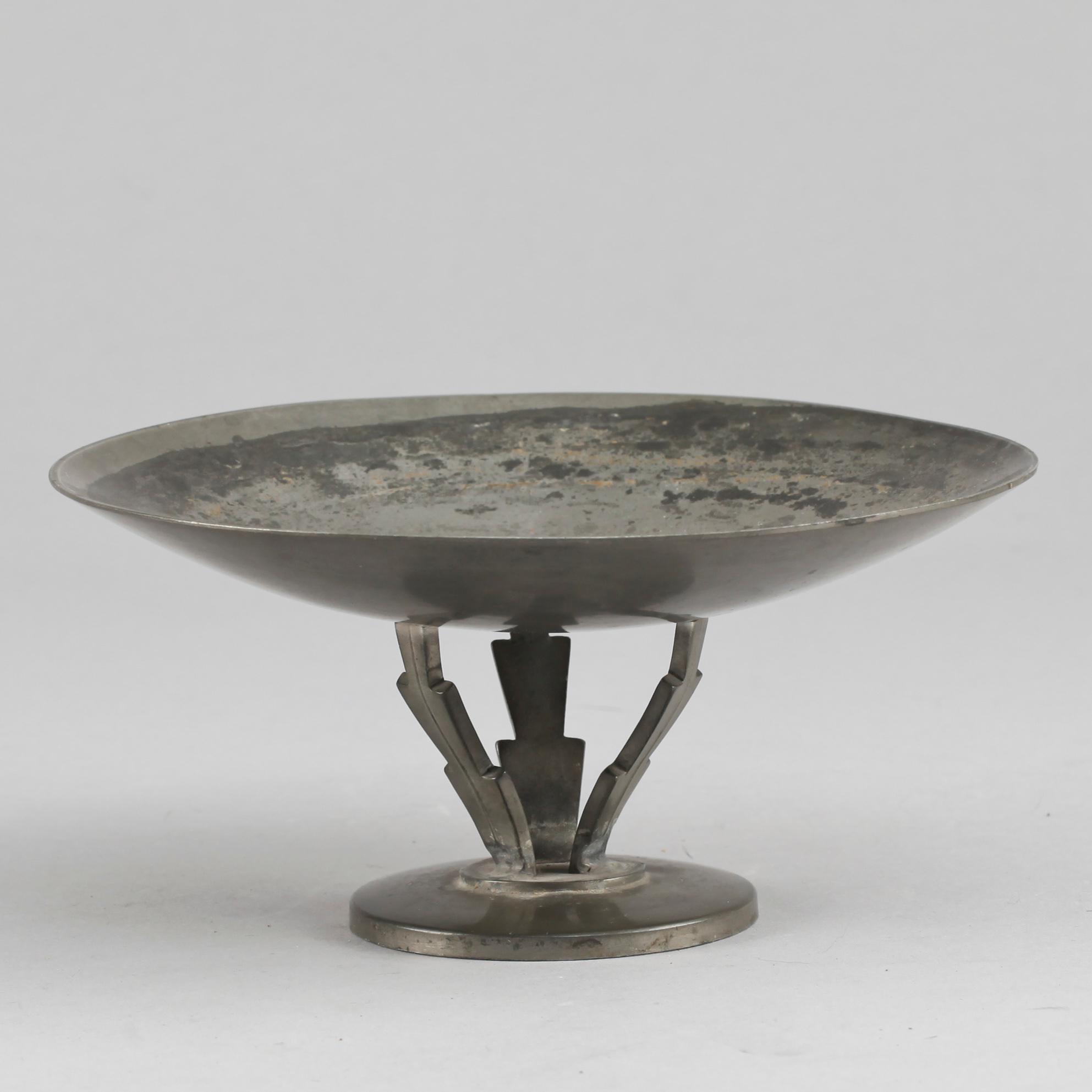 TAZZA, tenn. Art-deco, 1900-talets första hälft.