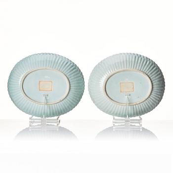 A pair of blue and white dishes, Qing dynasty, Qianlong (1736-95).