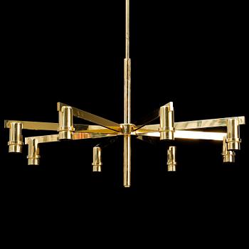 Hans-Agne Jakobsson, A brass chandelier, Markaryd, 1960's.