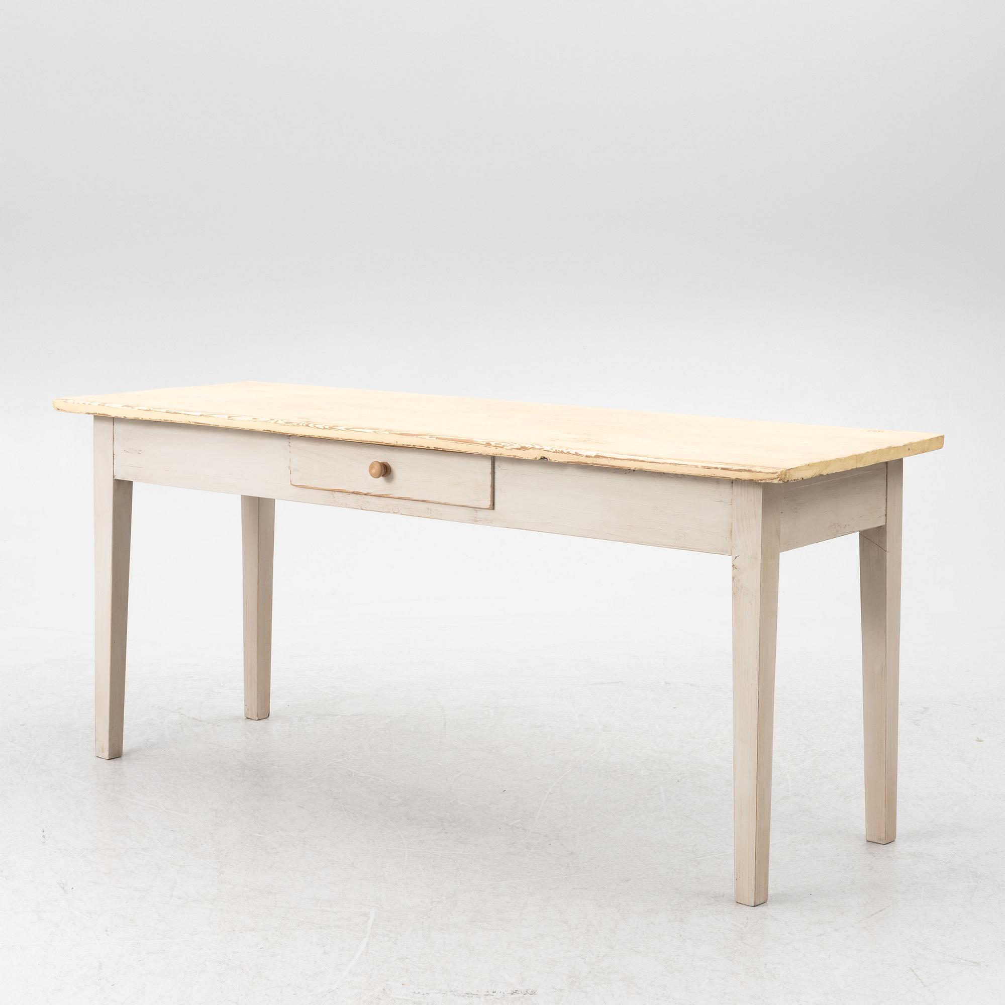 Table, with a drawer.
