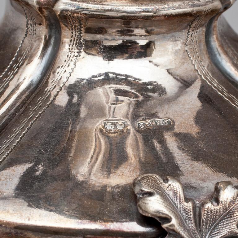 JAKTPOKAL, silver, otydlig stämpel möjl Kiev, Ryssland, sent 1800-tal. Vikt 713g.