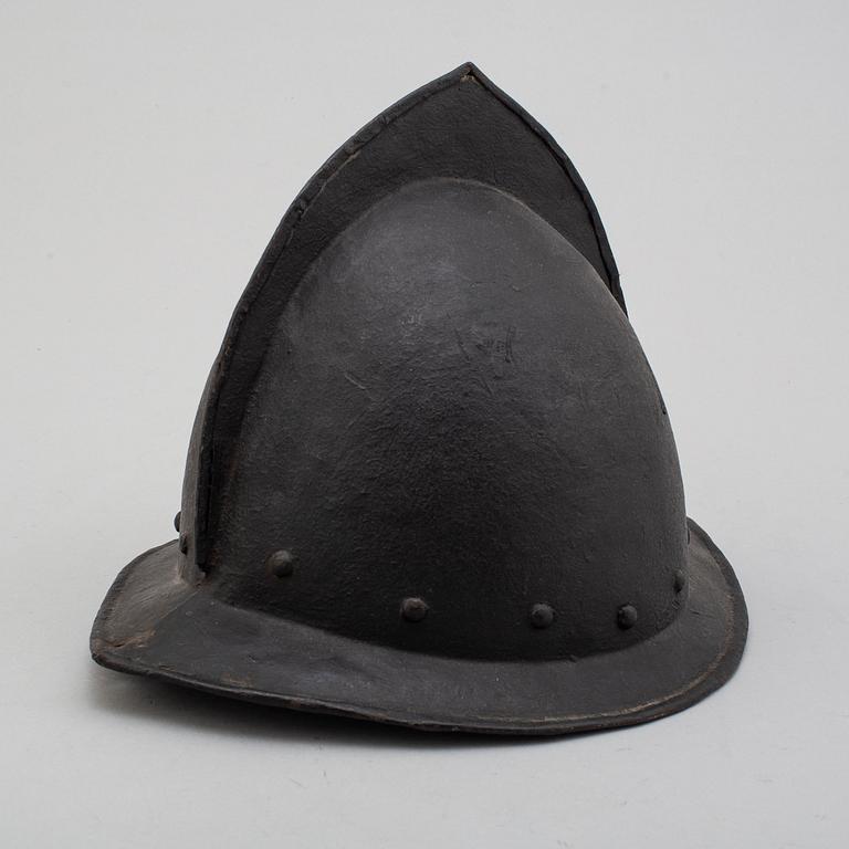 A 17th century morion helmet.