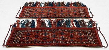 Two Torbor, Turkmen, approx. 95 x 42 cm.