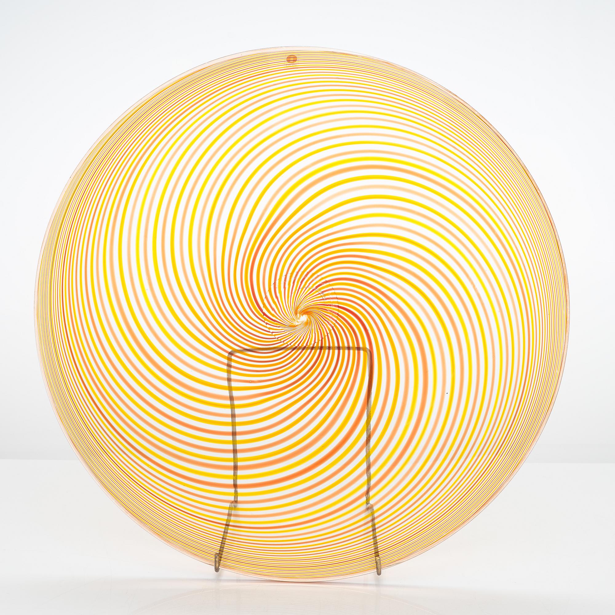 Kerttu Nurminen, vas och fat, "Palazzo", filigranglas, signerad Kerttu Nurminen Nuutajärvi.