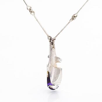 Björn Weckström, a sterling silver and acrylic nacklace 'Iguana' for Lapponia 1974.
