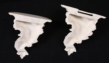 KONSOLHYLLOR, ett par, parian, nyrokoko, Gustafsberg, 1899.