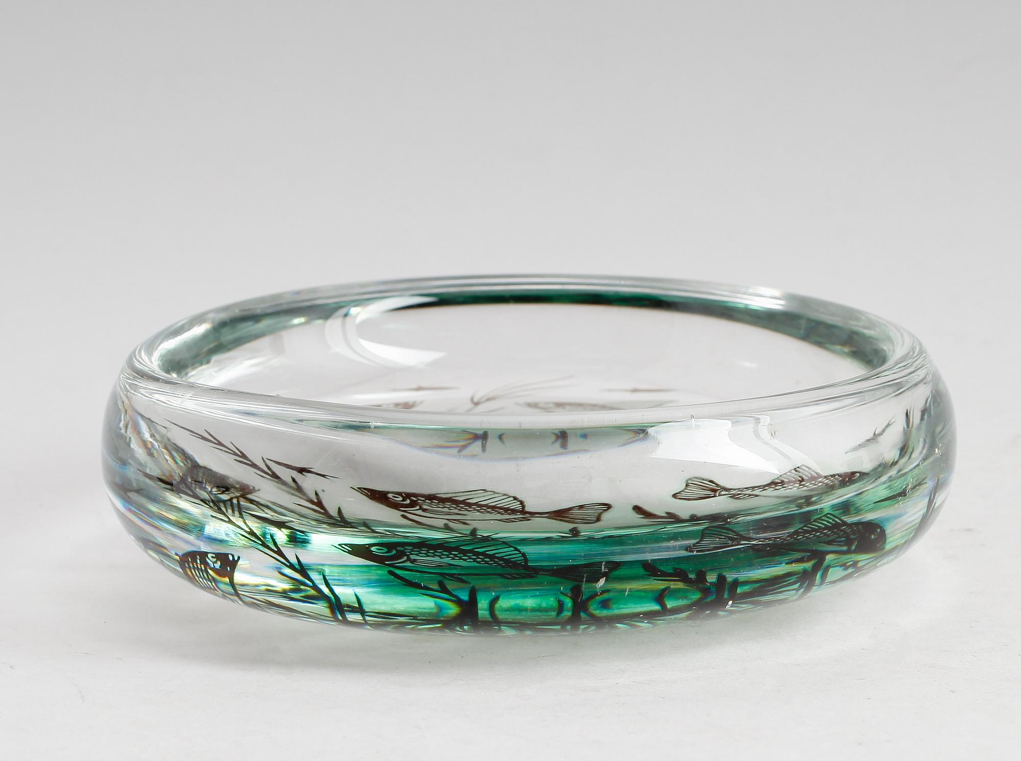FAT, glas, Edward Hald, Graal no 8772, Orrefors, signerad.