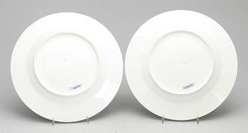 TALLRIKAR, 2 st, porslin, Kunglig dansk, 1800-talets andra hälft.