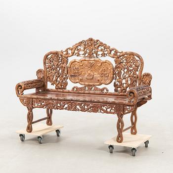 A Chinese hardwood sofa, first half of the 20th century.