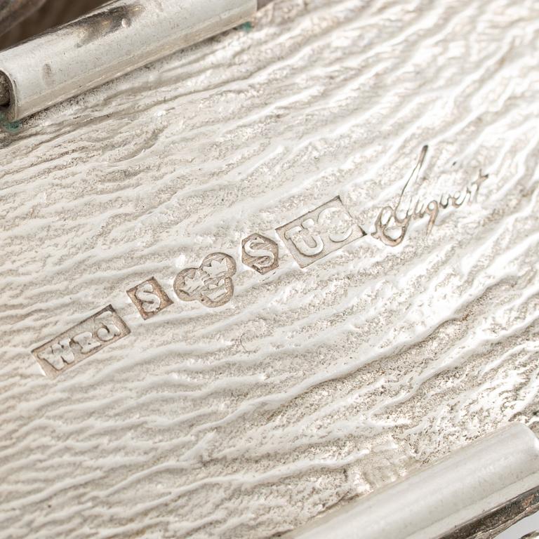 Ring and bracelet, silver, Waldemar Jonsson, blue for Stigbert.