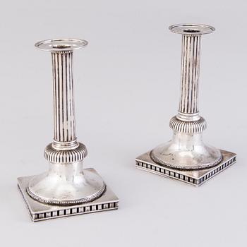 A PIAR OF FINNISH CANDLESTICKS, silver, Anders Christian Levon, Turku 1799.