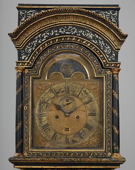 A George II blue-japanned longcase clock by William Barrow (watchmaker in London 1700-36).