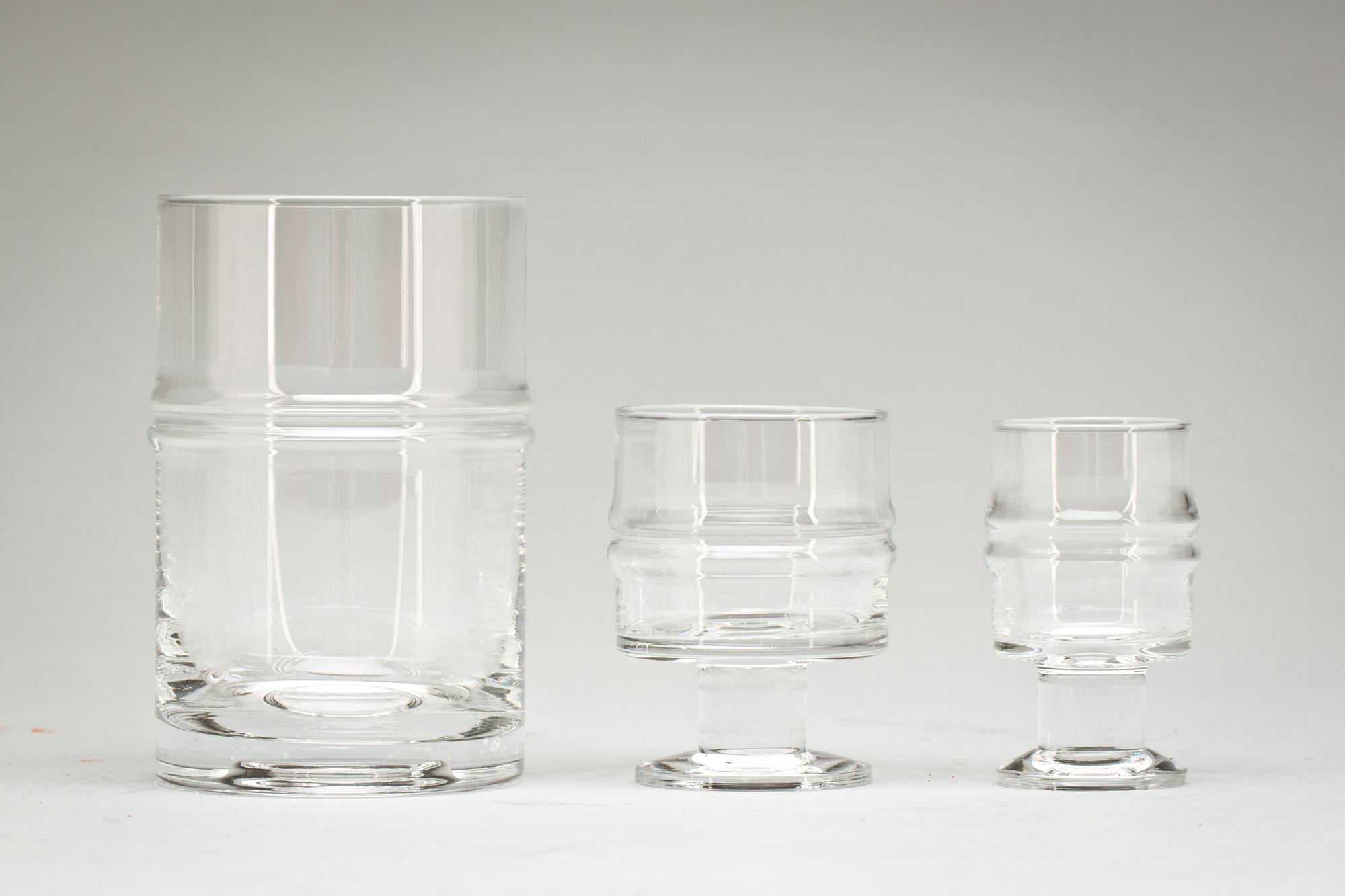 GLASSERVIS, glas. 48 st.  Iittala , 1970-tal.