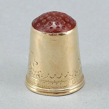 FINGERBORG, guld, Lars Larsson, Göteborg 1876. Total vikt ca 3 gram.