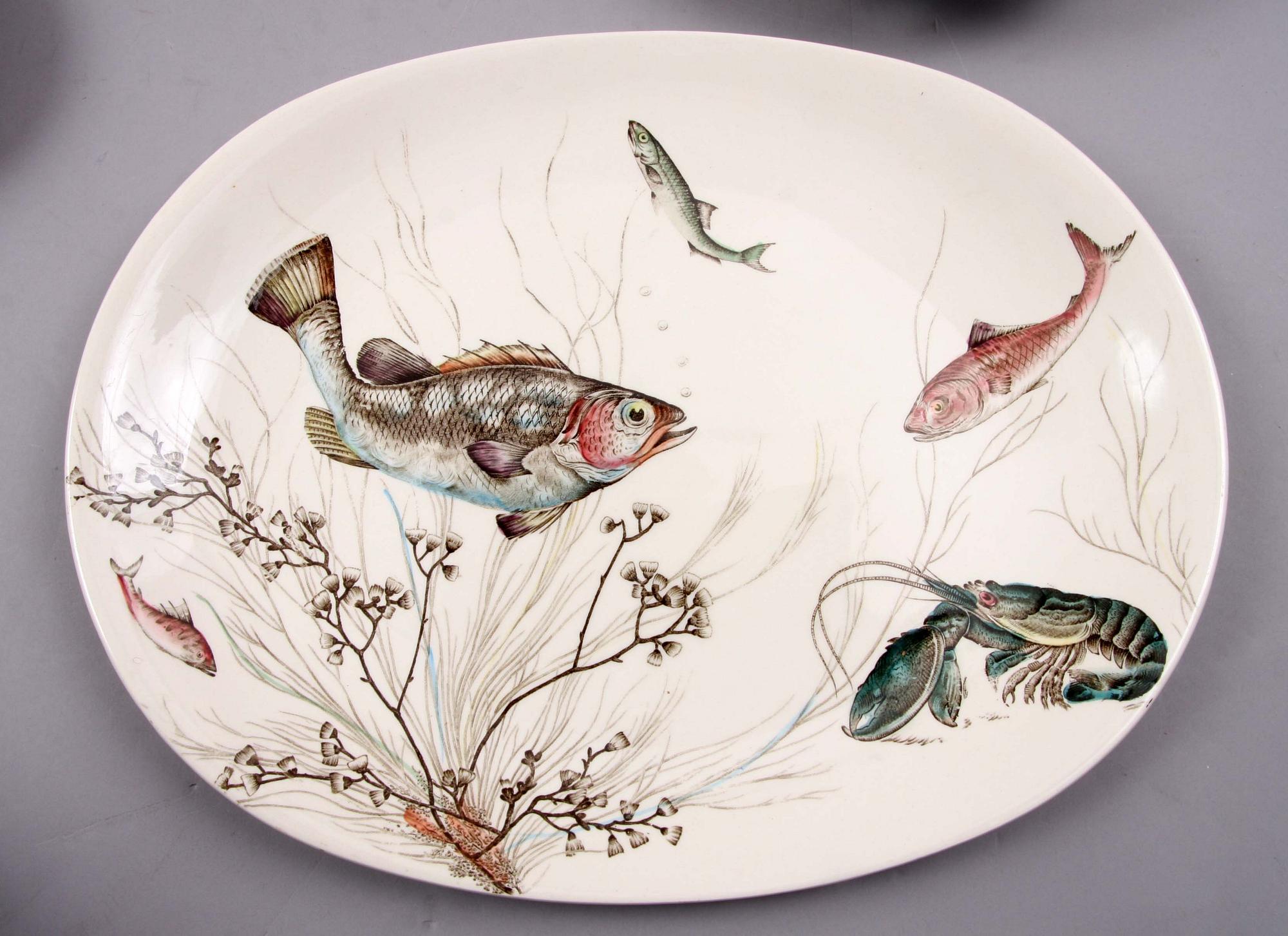 FISKSERVIS, 17 delar. Porslin. Johnson Bros, England.