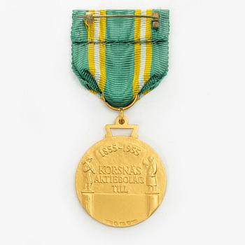 An 18K gold medal, Sporrong, Stockholm 1958.