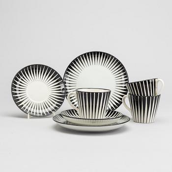 EUGEN TROST, servis 15 dlr  flintgods, "Zebra", Upsala-Ekeby 1900.
