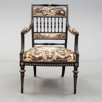 A late gustavian armchair, Stockholm, ca 1800.