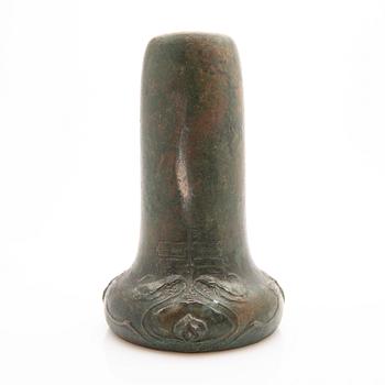 Hugo Elmqvist, Vase, bronze, Art Nouveau, Stockholm, early 20th century.