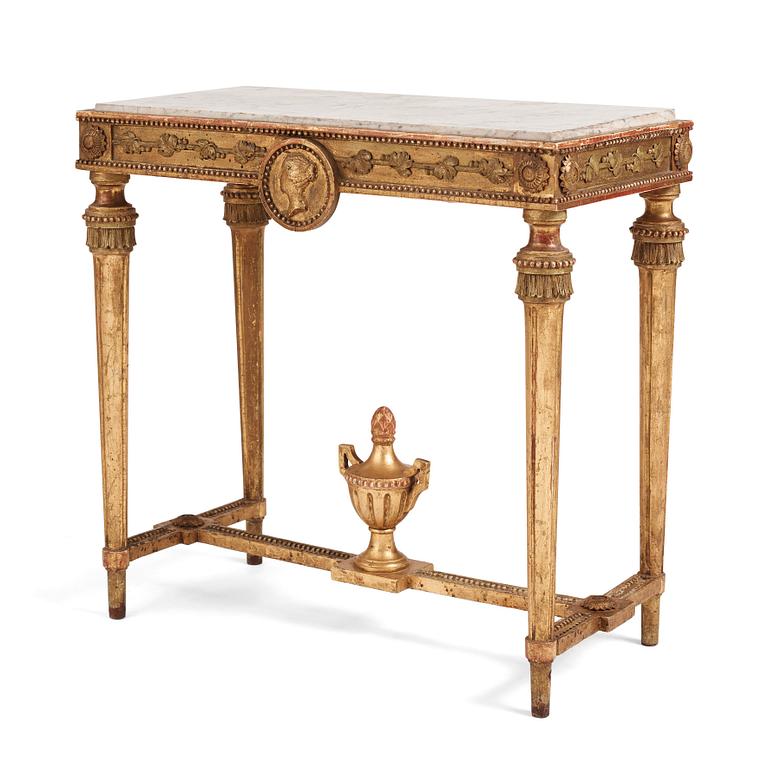 A Gustavian console table, late 18th Century.