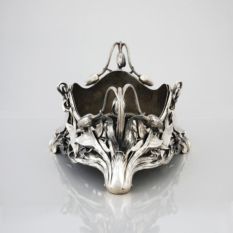 CF Carlman, jardinière, Art Nouveau, Stockholm 1899, silver.