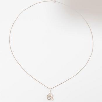 Necklace, Engelbert, sterling silver with rock crystal.