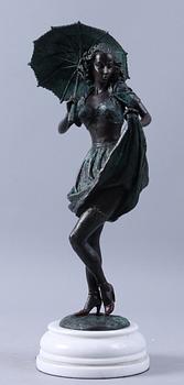 SKULPTUR, patinerad brons, märkt Milo. 2000-tal.