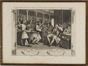 WILLIAM HOGARTH, after, engravings, 2, around 1800.