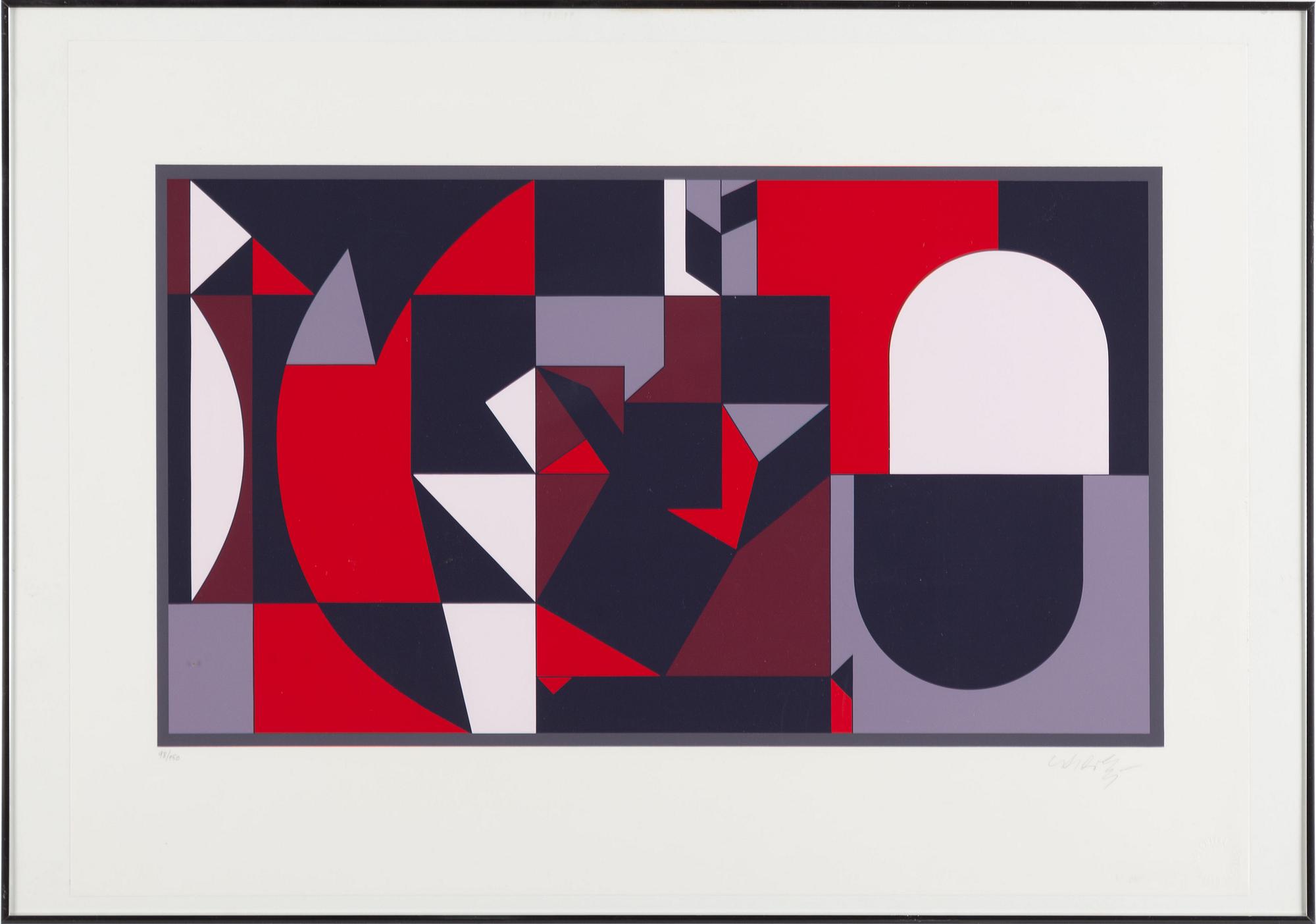 Victor Vasarely, silcscreen in colours, signed and numbered 98/150.