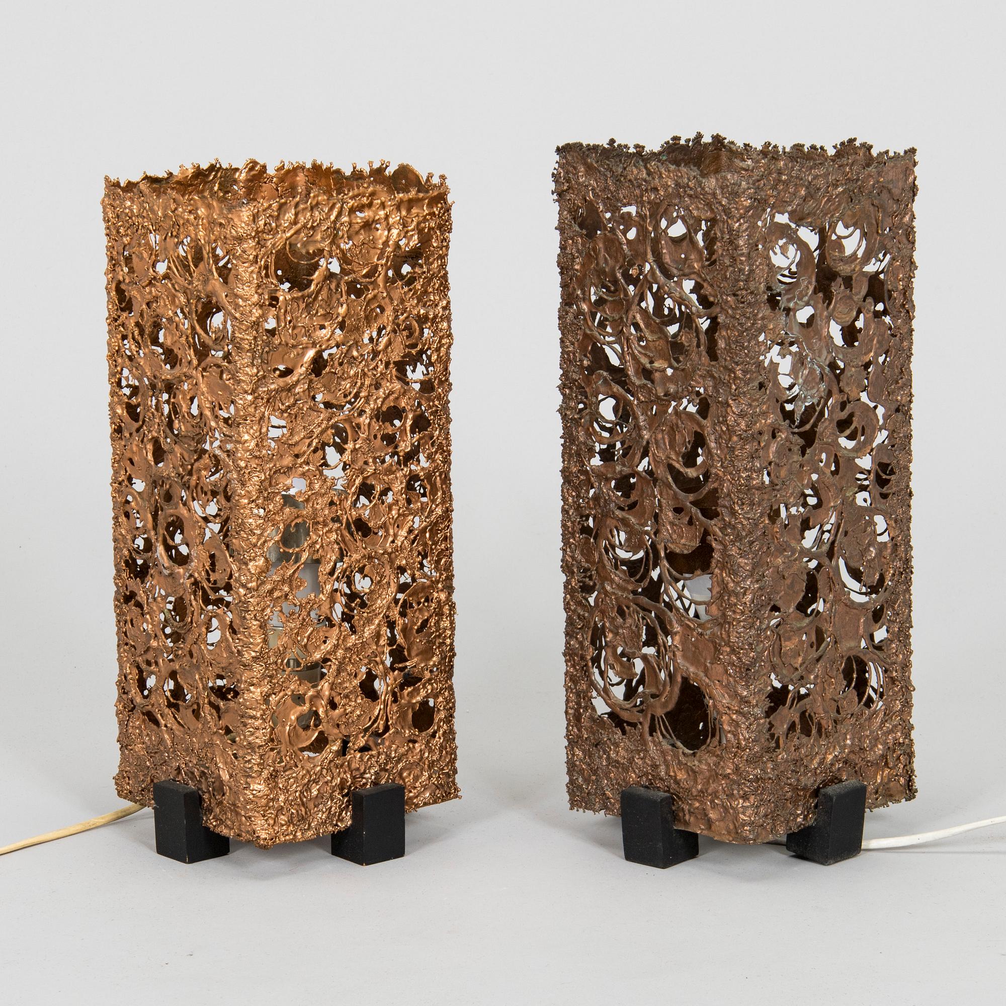 Tukiainen Aimo Ossi Kalevi, table lamps, 2 pcs Oy Moonlight Ltd 1970s.