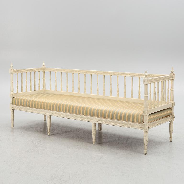 A late Gustavian sofa, circa 1800.