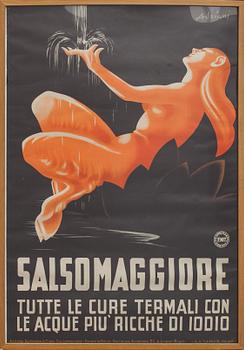 AFFISCH, "Salsomaggiore", originalaffisch. 1900-talets första hälft/mitt.