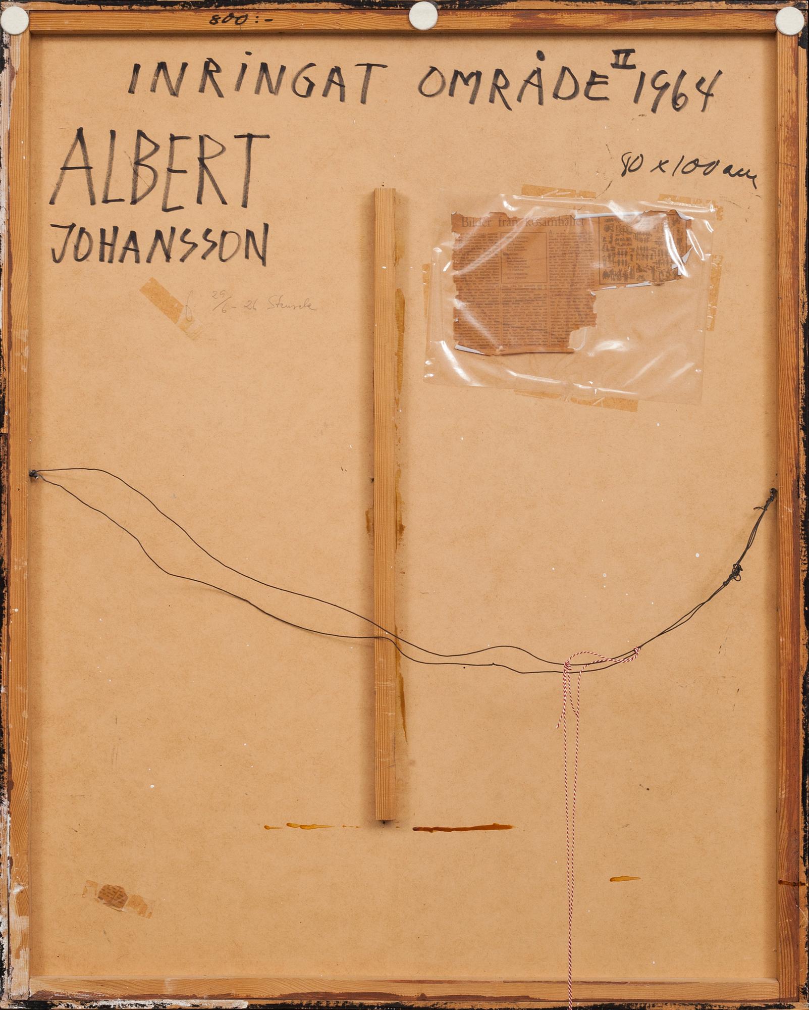 ALBERT JOHANSSON, blandteknik. Signerad a tergo. 1964.