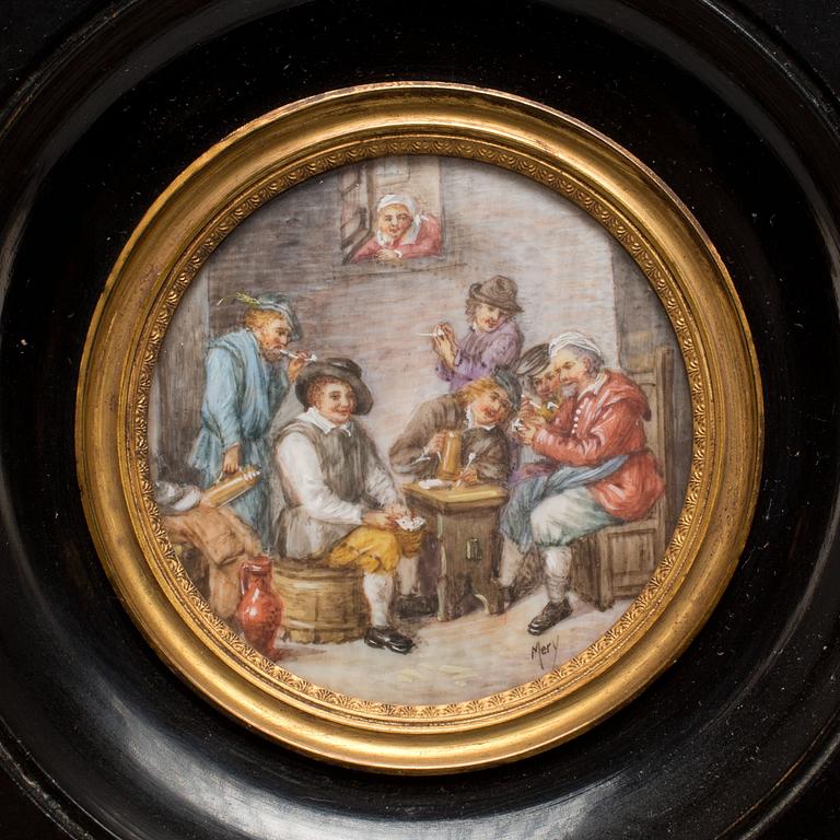 MINIATYRER, 4st. 1800/1900-tal.