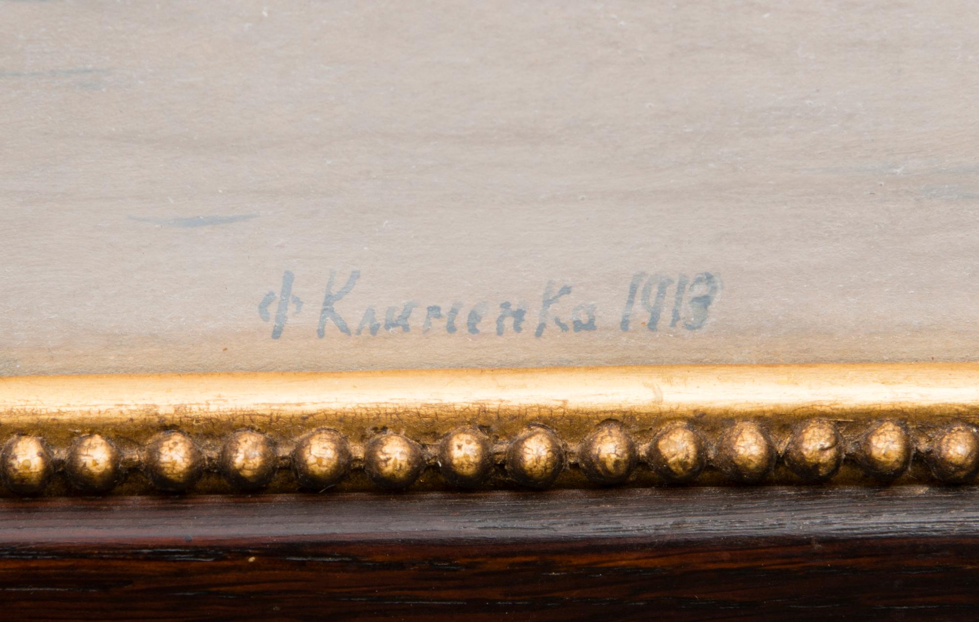 F. KLIMENKO, akvarell, signerad och daterad 1913.