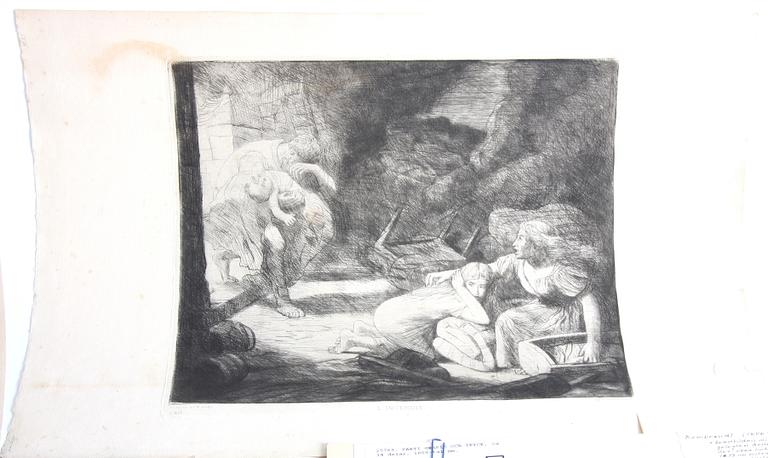 PARTI GRAFIK OCH TRYCK, ca 14 delar, 1800-tal mm.